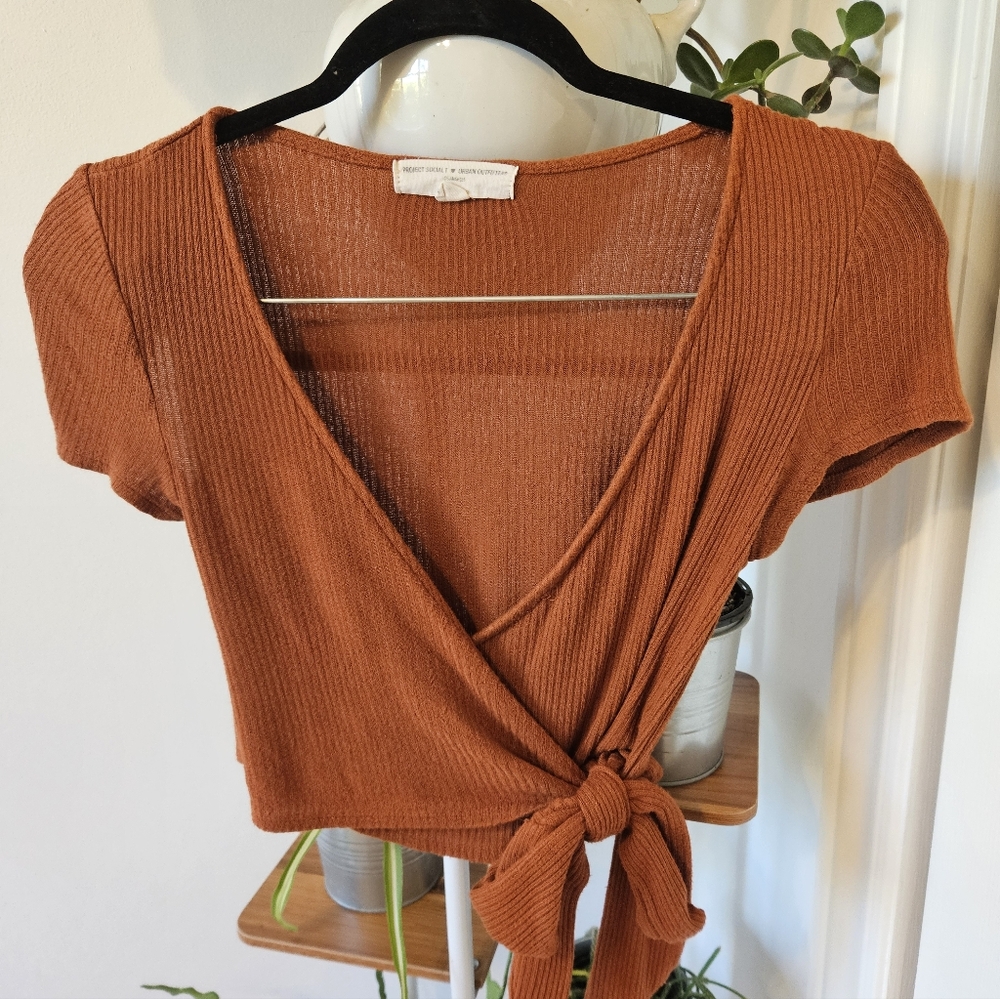 Project Social T Terracotta Wrap Blouse